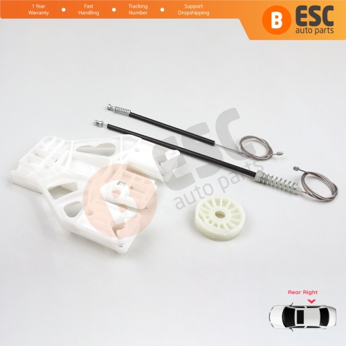 Window Regulator Repair Kit Rear Right for Audi A1 MK1 8X 2010-2019 5-Door Hatchback Sportback 8X4839462