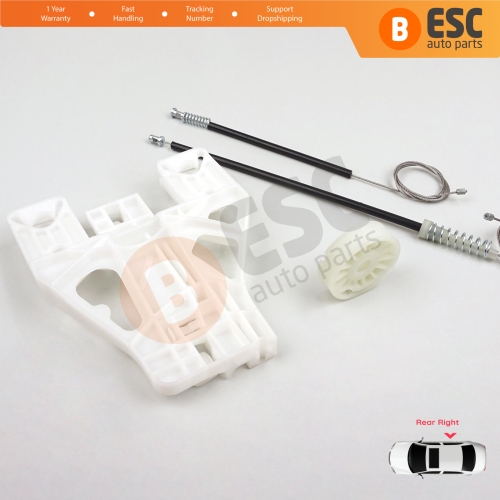 Window Regulator Repair Kit Rear Right for Audi A1 MK1 8X 2010-2019 5-Door Hatchback Sportback 8X4839462
