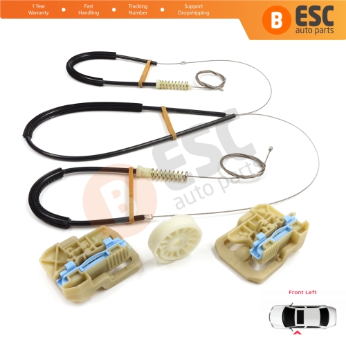 Window Regulator Repair Kit Front Left for Audi Q5 SQ5 8R 8RB 2008-2018 5-Door 8R0837461