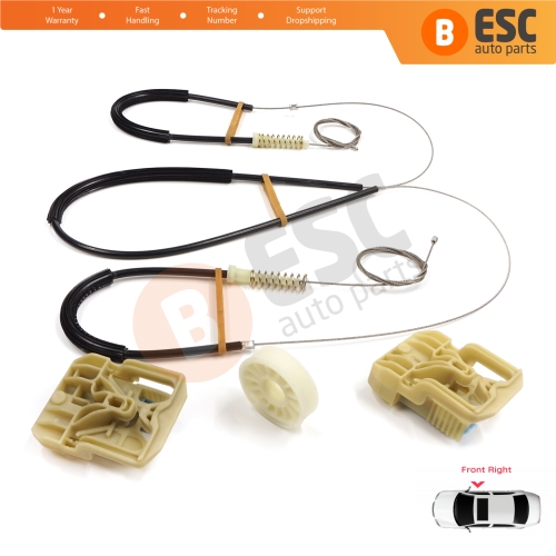 Window Regulator Repair Kit Front Right for Audi Q5 SQ5 8R 8RB 2008-2018 5-Door 8R0837462