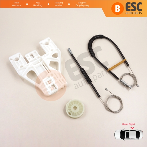 Window Regulator Repair Kit Rear Right for Audi Q5 SQ5 8R 8RB 2008-2018 5-Door 8R0839462