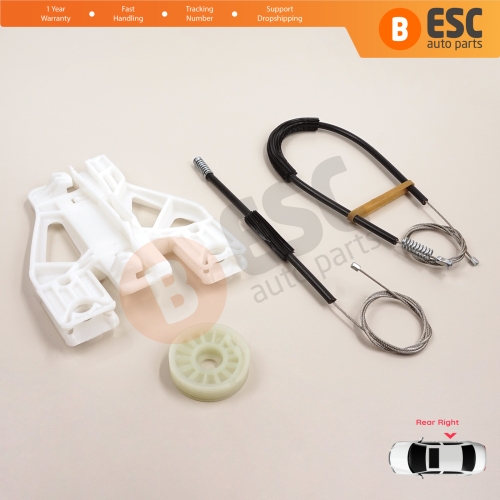 Window Regulator Repair Kit Rear Right for Audi Q5 SQ5 8R 8RB 2008-2018 5-Door 8R0839462