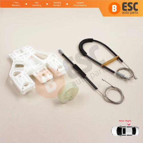 Window Regulator Repair Kit Rear Right for Audi Q5 SQ5 8R 8RB 2008-2018 5-Door 8R0839462