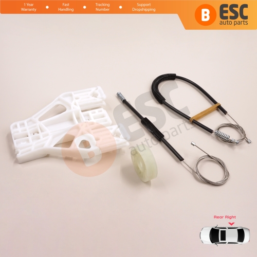 Window Regulator Repair Kit Rear Right for Audi Q5 SQ5 8R 8RB 2008-2018 5-Door 8R0839462