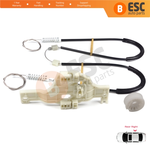 Window Regulator Repair Kit Rear Right for Renault Megane MK3 KZ0/1 BZ0/1 B3 2008–2017 5-Door 827200003R