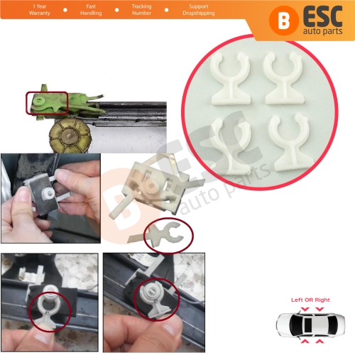 Window Regulator Guide Bracket Fixer Clips for Fiat Albea Siena Palio Doblo Panda Ducato Trafic 2 Vivaro A Iveco Romeo 147