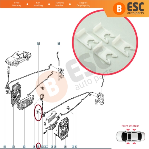 Door Lock Clips Fixer Bracket for Renault Clio Laguna Espace MK1 MK2 Safrane 19 21 25 5 7700757267