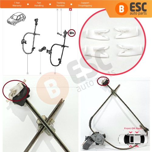 Window Regulator Guide Bracket Fixer Clips for Renault 19 X53 B/C53 D53 L53 S53 1988-2003 7700784690