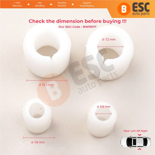 2 Sets Rear Movable Glass Pin Peg Dowel Spacer Retaining Clips 6N0839511 22687062 for VW Skoda Seat Audi Ford Lincoln Jaguar