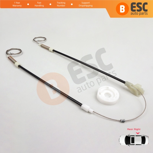 Power Window Regulator Repair Set Rear Right Door for VW Golf MK3 1H1 1H5 1991-1998 5-Door Vento Jetta 1H2 1992-1999 1H4839462A