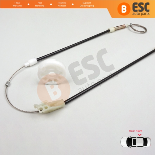 Power Window Regulator Repair Set Rear Right Door for VW Golf MK3 1H1 1H5 1991-1998 5-Door Vento Jetta 1H2 1992-1999 1H4839462A