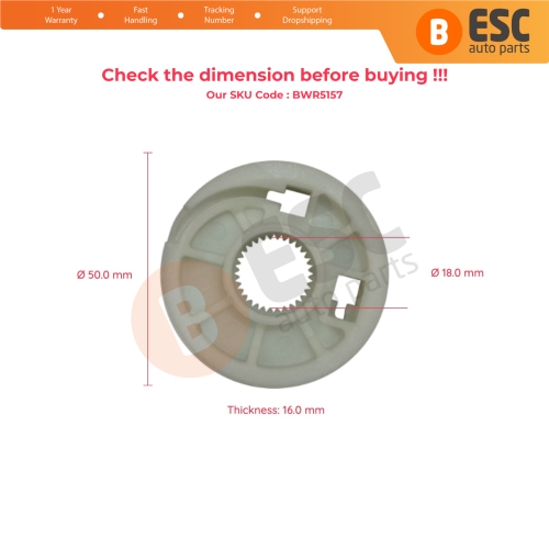 Window Regulator Repair Wheel Front Left Door for Citroen C4 Picasso 2006-On