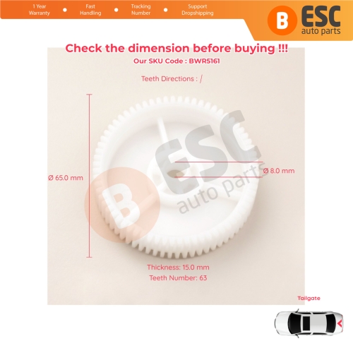 Tailgate Hatch Window Regulator Motor Pulley Gear for Land Rover Freelander MK1 L314 LN 1997-2006 3/5 Door CVH101150