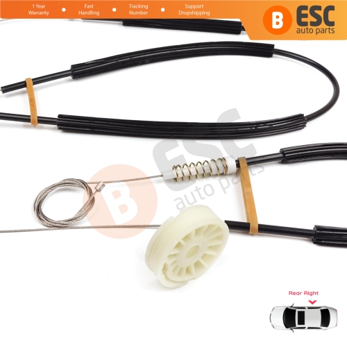 Power Window Regulator Repair Set Rear Right for Audi Q7 MK1 4L 4LB 2006-2015 5-Door SUV 4L0839462