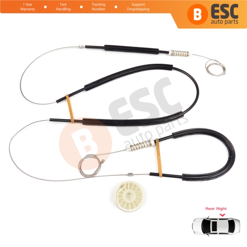 Power Window Regulator Repair Set Rear Right for Audi Q7 MK1 4L 4LB 2006-2015 5-Door SUV 4L0839462