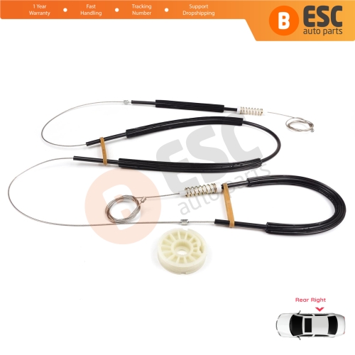 Power Window Regulator Repair Set Rear Right for Audi Q7 MK1 4L 4LB 2006-2015 5-Door SUV 4L0839462