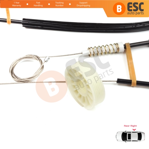 Power Window Regulator Repair Set Rear Right for Audi Q7 MK1 4L 4LB 2006-2015 5-Door SUV 4L0839462