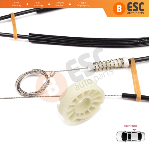 Power Window Regulator Repair Set Rear Right for Audi Q7 MK1 4L 4LB 2006-2015 5-Door SUV 4L0839462