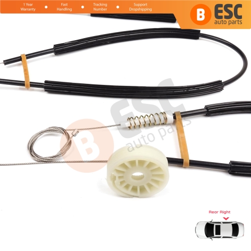 Power Window Regulator Repair Set Rear Right for Audi Q7 MK1 4L 4LB 2006-2015 5-Door SUV 4L0839462