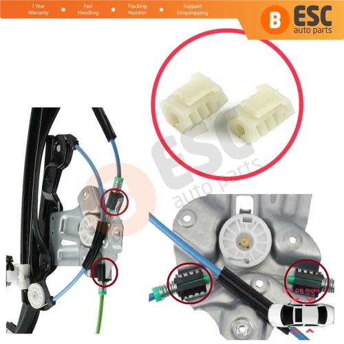 Window Regulator Cable Spring Tensioner Clips for Chevrolet Cruze Volt MK1 Ford Focus MK1 Transit Connect Tourneo MK1 Land Rover Freelander MK1 L314