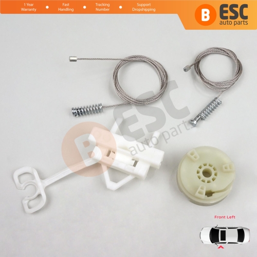 Window Regulator Repair Kit Front Left for Fiat Abarth Punto Grande Evo MK3 199 2005-2024 3/5-Door 51723316