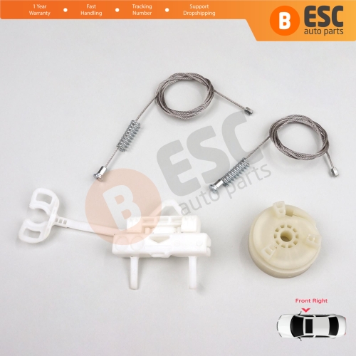 Window Regulator Repair Kit Front Right for Fiat Abarth Punto Grande Evo MK3 199 2005-2024 3/5-Door 51723315