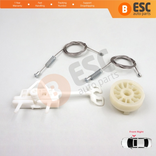 Window Regulator Repair Kit Front Right for Fiat Abarth Punto Grande Evo MK3 199 2005-2024 3/5-Door 51723315