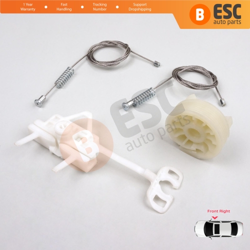 Window Regulator Repair Kit Front Right for Fiat Abarth Punto Grande Evo MK3 199 2005-2024 3/5-Door 51723315