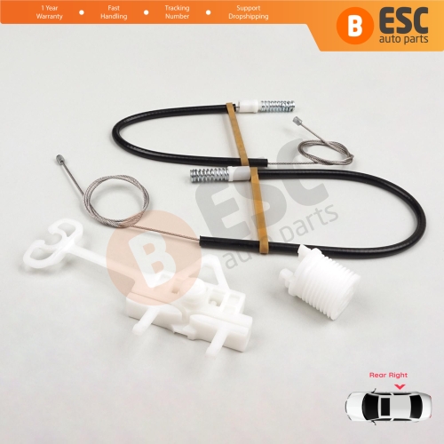 Manual Window Regulator Repair Kit Rear Right for Fiat Abarth Punto Grande Evo MK3 199 2005-2024 51723323
