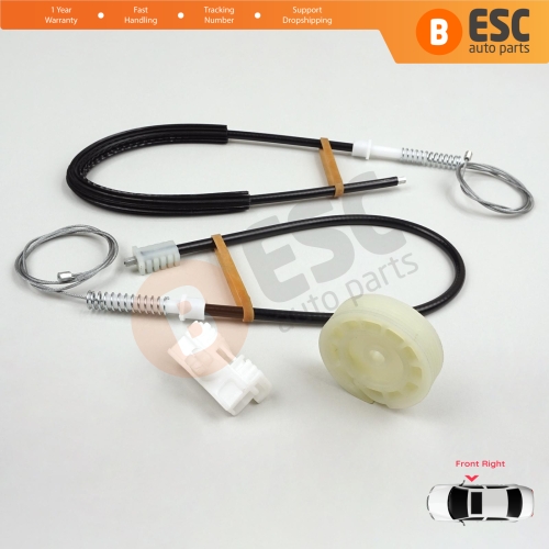 Window Regulator Repair Kit Front Right for Peugeot 106 MK1 MK2 1A 1C 1S 1991-2005 5-Door 9222G9