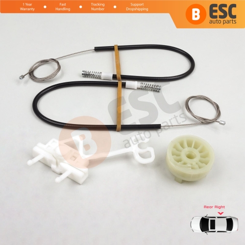 Power Window Regulator Repair Kit Rear Right for Fiat Abarth Punto Grande Evo MK3 199 2005-2024 5-Door 51723327
