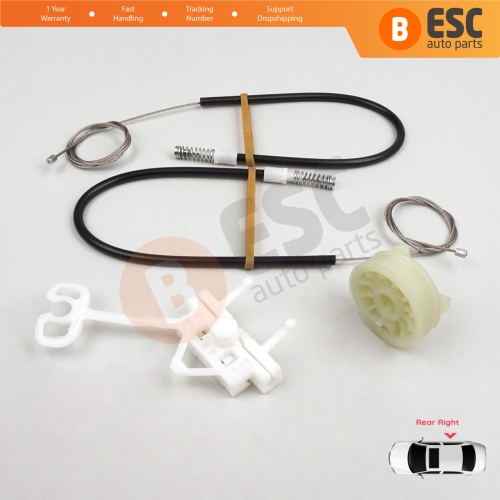 Power Window Regulator Repair Kit Rear Right for Fiat Abarth Punto Grande Evo MK3 199 2005-2024 5-Door 51723327