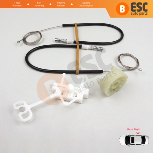 Power Window Regulator Repair Kit Rear Right for Fiat Abarth Punto Grande Evo MK3 199 2005-2024 5-Door 51723327