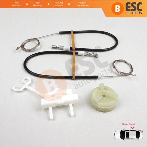 Power Window Regulator Repair Kit Rear Right for Fiat Abarth Punto Grande Evo MK3 199 2005-2024 5-Door 51723327