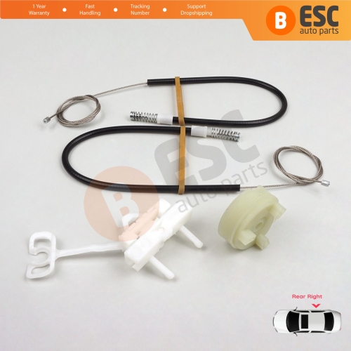 Power Window Regulator Repair Kit Rear Right for Fiat Abarth Punto Grande Evo MK3 199 2005-2024 5-Door 51723327