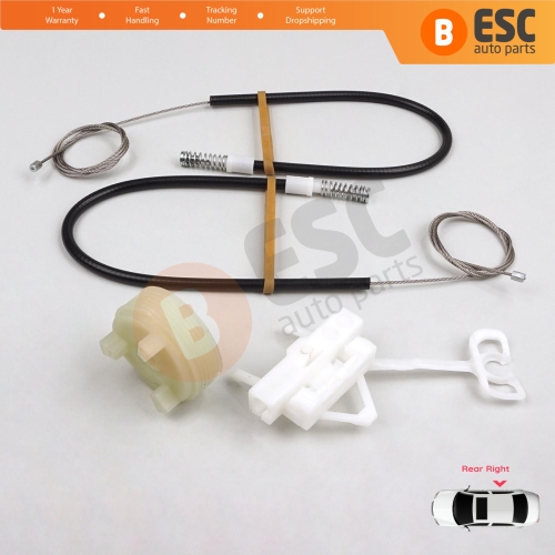 Power Window Regulator Repair Kit Rear Right for Fiat Abarth Punto Grande Evo MK3 199 2005-2024 5-Door 51723327