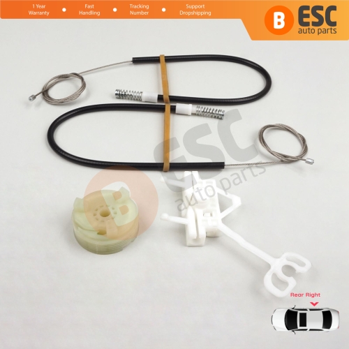 Power Window Regulator Repair Kit Rear Right for Fiat Abarth Punto Grande Evo MK3 199 2005-2024 5-Door 51723327