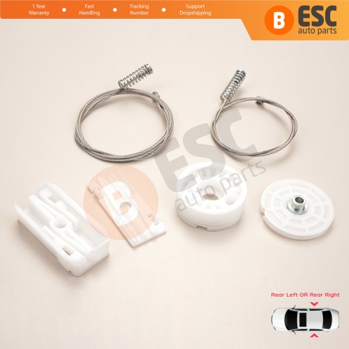 Rear Quarter Window Regulator Repair Kit for Porsche Carrera 911 (996) 1997-2005 2-Door 99662411103 99662411203