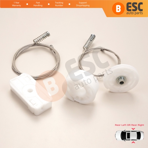 Rear Quarter Window Regulator Repair Kit for Porsche Carrera 911 (996) 1997-2005 2-Door 99662411103 99662411203