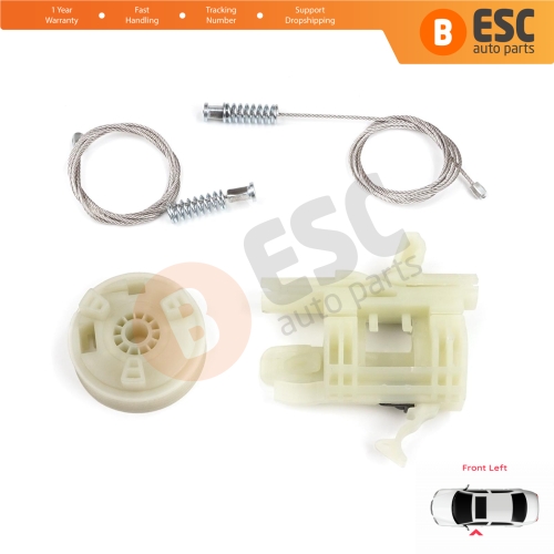 Power Window Regulator Repair Kit Front Left for Fiat 500 2007-On 2/3 Door Hatchback Cabrio Convertible 68070267AD