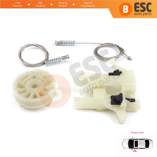 Power Window Regulator Repair Kit Front Left for Fiat 500 2007-On 2/3 Door Hatchback Cabrio Convertible 68070267AD