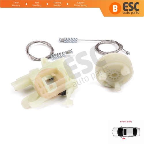 Power Window Regulator Repair Kit Front Left for Fiat 500 2007-On 2/3 Door Hatchback Cabrio Convertible 68070267AD