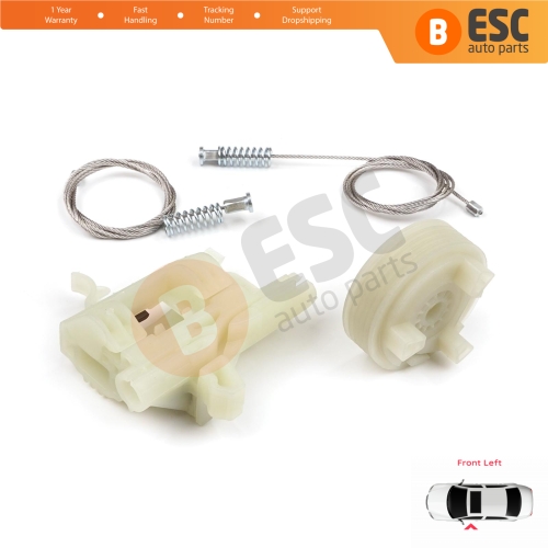 Power Window Regulator Repair Kit Front Left for Fiat 500 2007-On 2/3 Door Hatchback Cabrio Convertible 68070267AD