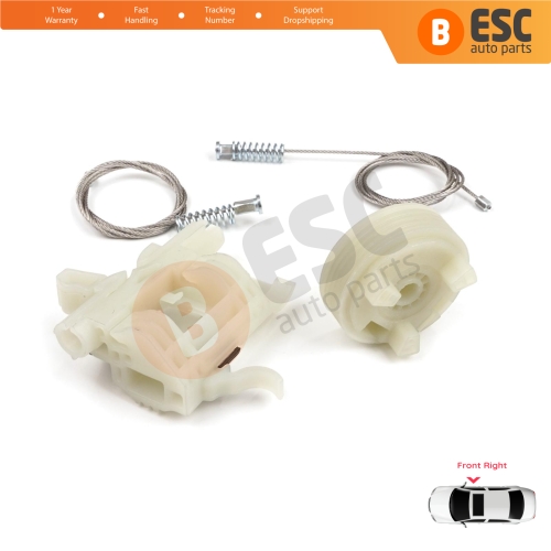 Power Window Regulator Repair Kit Front Right for Fiat 500 2007-On 2/3 Door Hatchback Cabrio Convertible 68070267AD