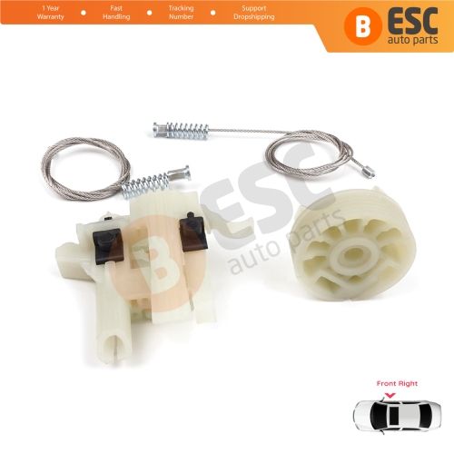 Power Window Regulator Repair Kit Front Right for Fiat 500 2007-On 2/3 Door Hatchback Cabrio Convertible 68070267AD