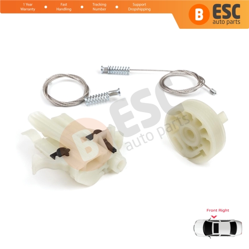 Power Window Regulator Repair Kit Front Right for Fiat 500 2007-On 2/3 Door Hatchback Cabrio Convertible 68070267AD