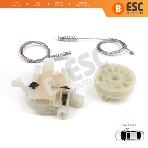 Power Window Regulator Repair Kit Front Right for Fiat 500 2007-On 2/3 Door Hatchback Cabrio Convertible 68070267AD