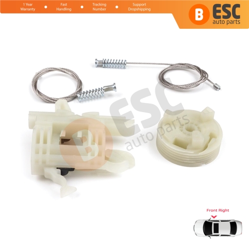 Power Window Regulator Repair Kit Front Right for Fiat 500 2007-On 2/3 Door Hatchback Cabrio Convertible 68070267AD