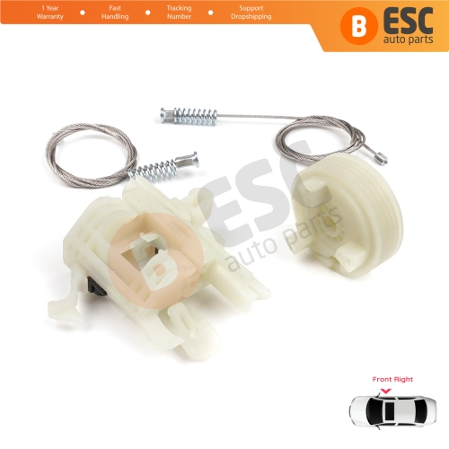 Power Window Regulator Repair Kit Front Right for Fiat 500 2007-On 2/3 Door Hatchback Cabrio Convertible 68070267AD