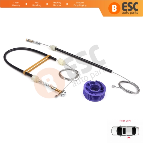 Window Regulator Repair Kit Rear Left for VW Phaeton 3D MK1 2002-2016 SWB Short Wheelbase 3D4839755